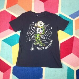 Disney Old Navy Mickey Mouse Trick Or‎ Treat Halloween Black Graphic T-Shirt